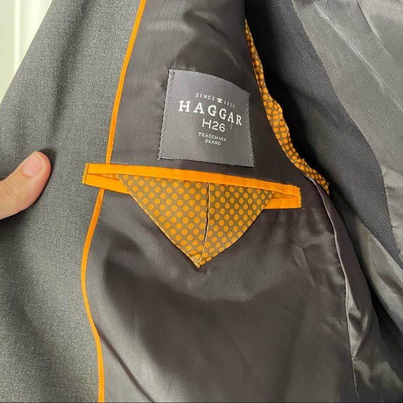 Haggar H26 Men's Slim Fit Premium Stretch Suit Jacket Charcoal Heather NWT - Picture 3 of 5